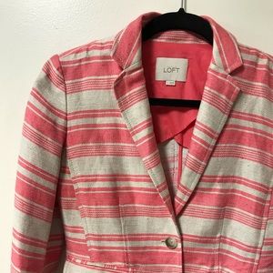 LOFT Striped Linen Blazer